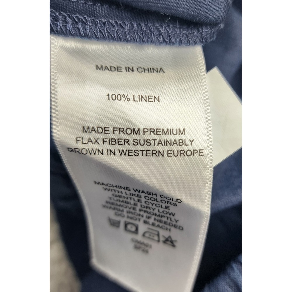Quince Linen Pants Womens Small Blue Pull On Stretch Resort Lagenlook Beachy - Picture 5 of 10